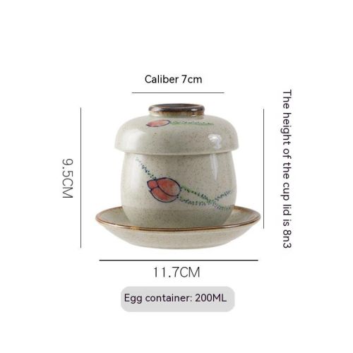Underglaze Steaming Bowl Ceramic Stew Bowl With Lid High Temperature Resistance