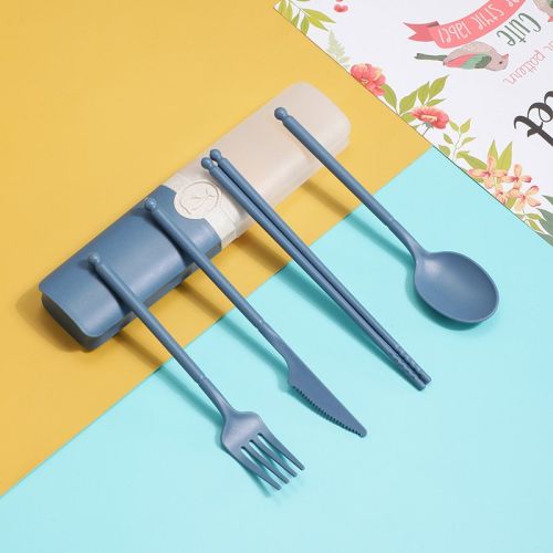 Wheat Straw Tableware Suit Knife, Fork And Spoon Chopsticks Four-piece Set