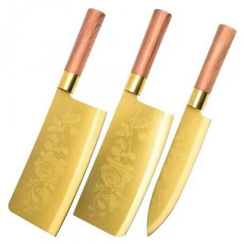 Gold Kitchen Household Alloy Bone Cutting Slice Knife Set