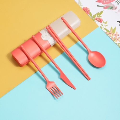 Wheat Straw Tableware Suit Knife, Fork And Spoon Chopsticks Four-piece Set