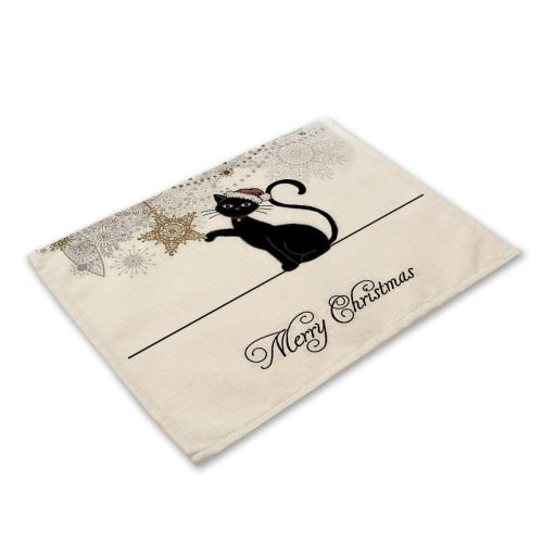 Animal Cat Heat Proof Mat Western-style Placemat Fabric Tableware
