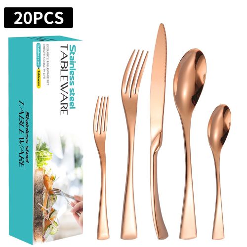 Stainless Steel Tableware Five-piece Steak Knife, Fork And Spoon