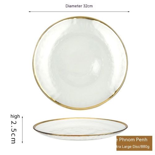 Phnom Penh Fruit Plate Creative Set Glass Plate Household